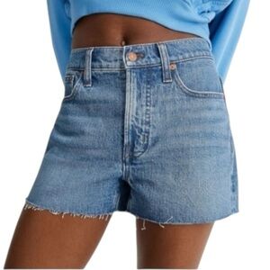 MADEWELL ✘ High-Rise Denim Jean Shorts Medium Vintage Wash Blue Cotton Sz 28 $78